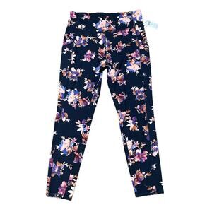 J.JILL Fit Womens High Rise Legging Sz M New Floral Stretch Ankle Pockets $99